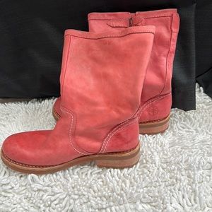 Soft Coral Leather Boots (Sahali)